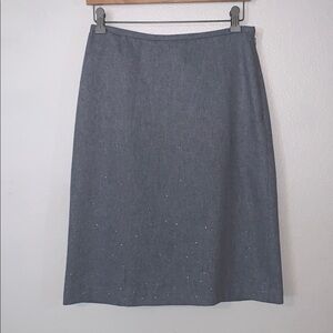 Gap Skirt Size 4 Gray Rhinestone Midi A-Line Lined Wool Blend